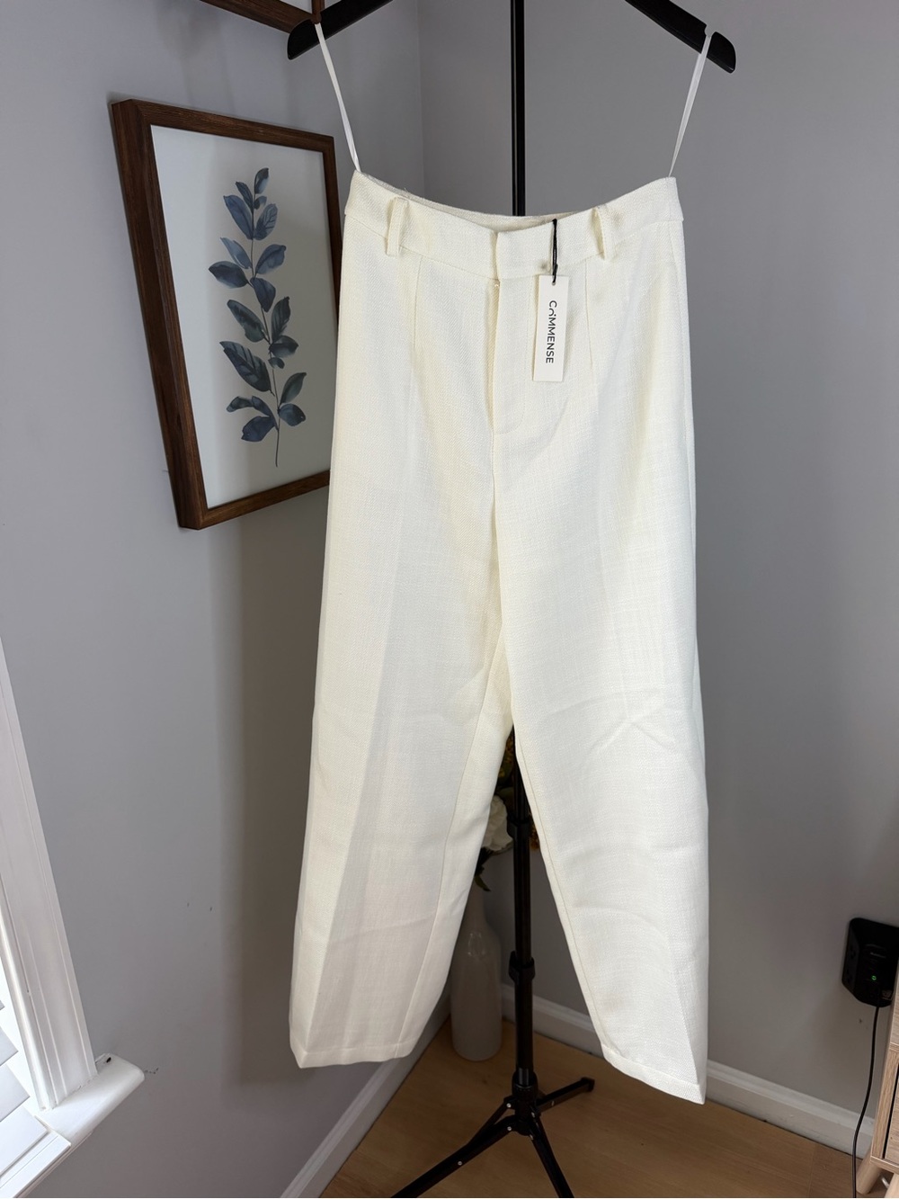 Commense Cream Straight-Leg Dress Trousers
